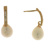 BO PENDANT PERLE  OXYDES OR JAUNE