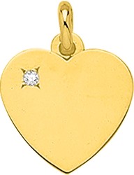 Pendentif coeur  graver or jaune 9 carats