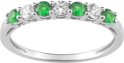 Bague argent rhodi  oxydes vert et blancs 337643.4