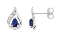 Boucles d'oreilles saphir & diamants or blanc