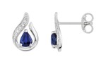 Boucles d&#039;oreilles saphir &amp; diamants or blanc