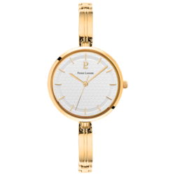 Montre Femme PRETTY Cadran Blanc Bracelet Acier Dor