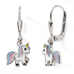 Boucles d'oreille brisure licorne laqu