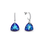Boucles d&#039;Oreilles Birne argent rhodi cristal