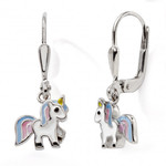 Boucles d&#039;oreille brisure licorne laqu 