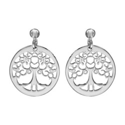 Boucles d'oreilles argent pendante arbre de vie