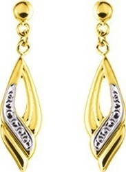 Boucles d'oreilles pendantes bicolores 9K8473G