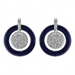 Boucles d&#039;oreilles cramique argent rhodi