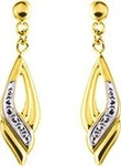 Boucles d&#039;oreilles pendantes bicolores 9K8473G