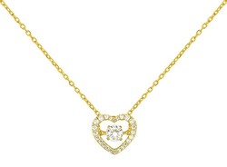 Collier oxyde de zirconium or jaune 9 carats