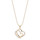 COLLIER PLAQU OR DOUBLE COEUR OXYDES BLANCS 