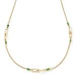 COLLIER OR JAUNE MAILLONS + BOULE OZ VERTES