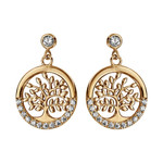 Boucles d&#039;oreilles  plaqu or arbre de vie