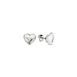 Boucles d'oreilles Heart studs argent rhodi