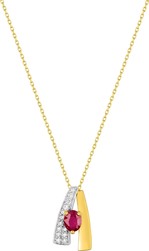 Collier Rubis & Oxydes or jaune 9 carats