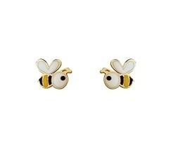 Boucles d'oreilles abeille 9 jaune carats