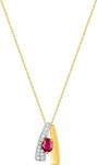 Collier Rubis &amp; Oxydes or jaune 9 carats