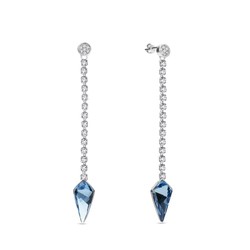 Boucles d'Oreilles Diamond Dart  argent rhodi  Cristal