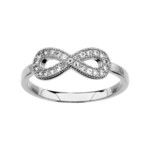 Bague argent rhodi infini