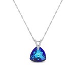 Collier Triangel argent rhodi  cristal 