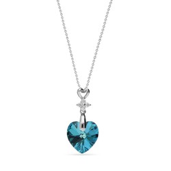 Collier Petite Heart argent rhodi  cristal