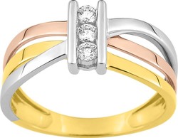 Bague 3 ors oxyes 18 carats