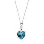 Collier Petite Heart argent rhodi  cristal  