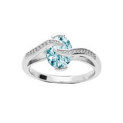 BAGUE ARGENT RHODIE OXYDE BLANC ET VOLUTE OXYDES BLANCS