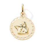 MEDAILLE RONDE AJOURE ANGE