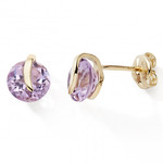 Boucles d&#039;oreilles or jaune amthyste 
