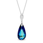 Collier Larme argent rhodi  cristal A0259BB