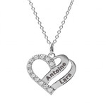 collier double coeur argent