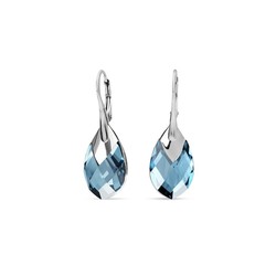 Boucles d'oreilles sILVER Drop argent rhodi  cristal