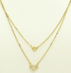 COLLIER OR JAUNE 2RANGS COEUR 