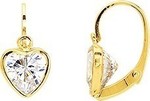 Boucles d&#039;oreilles brisure or jaune coeur oxyde