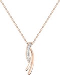 Collier plaqu or rose oxyde  de  zirconium