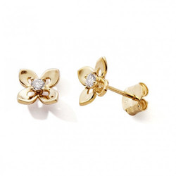 Boucles d'oreilles fleur oxydes 9 carats