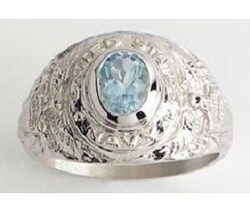 bague argent rhodi topaze