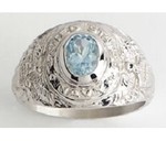 bague argent rhodi topaze