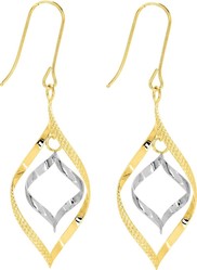 Boucles d'oreilles pendantes bicolores 9K3765G