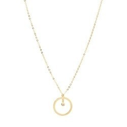 Collier rond diamant or jaune