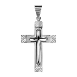 PENDENTIF ACIER CROIX AVEC STRIURE