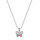 COLLIER ARGENT RHODIE PENDENTIF PAPILLON OXYDES BLANCSET RES