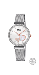 Montre, Femme, Lotus 18616/1, fantaisie cadran coeur nacre