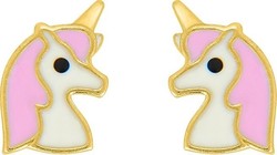 Boucles d'oreilles enfant licorne or jaune