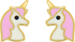 Boucles d'oreilles enfant licorne or jaune