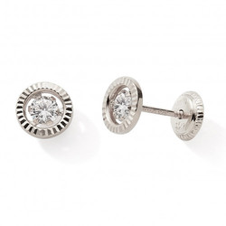 Boucles d'oreilles oxydes or blanc 9 carats