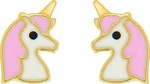 Boucles d&#039;oreilles enfant licorne or jaune