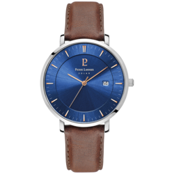 Montre Homme INTI Cadran Bleu Bracelet Cuir Brun