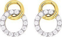 Boucles d'oreille or jaune & brillants 375/